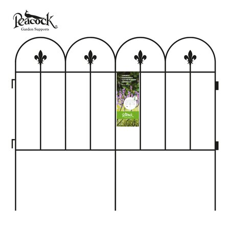 Garden Fence Fleur de Lis - Matt Black - 60 x 50 cm - image 1