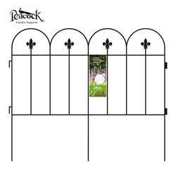 Garden Fence Fleur de Lis - Matt Black - 60 x 50 cm