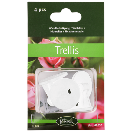Muurclips voor klimplantenrekken, Wit Transparant, 4 stuks - Ø 5 mm - afbeelding 1
