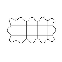 Support grid oblong scalloped 66 x 34 cm - image 1